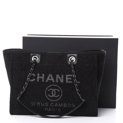 Chanel Lurex Boucle Small Deauville Tote Black 11 of 11