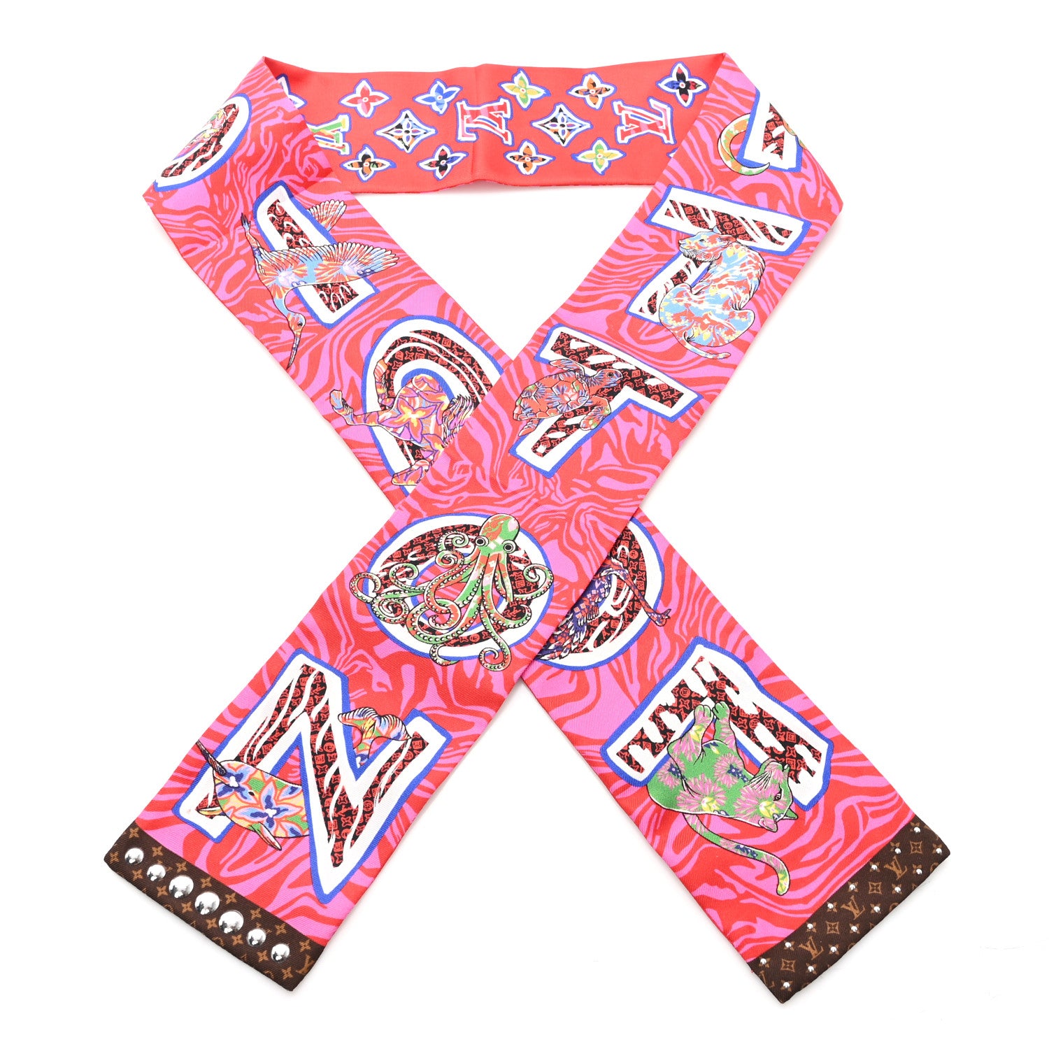 Louis Vuitton Silk Monogram ABC Bandeau Rose Pop 1 of 3