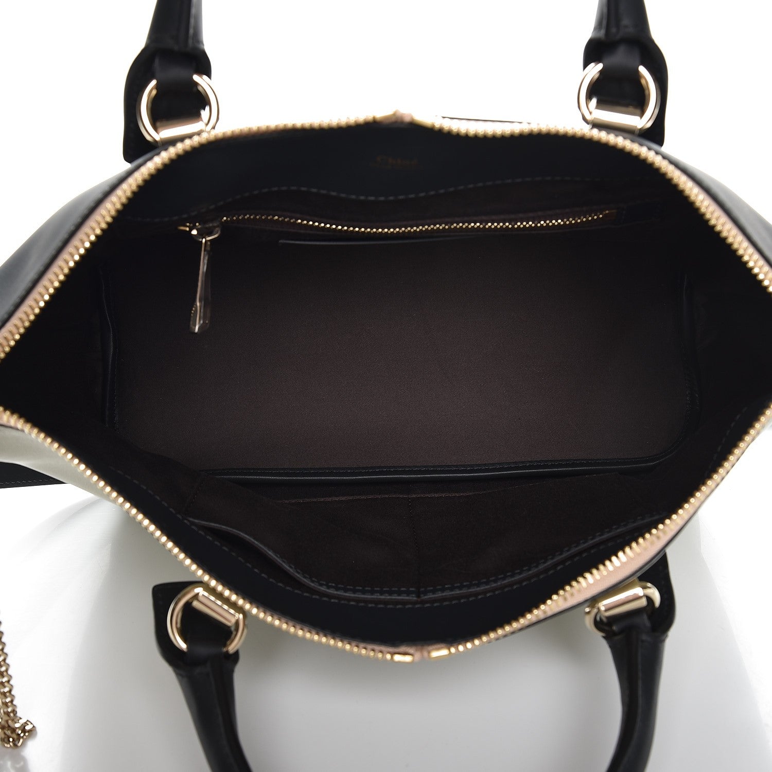 Chloe Smooth Calfskin Large Baylee Tote Marshmallow Grey Black 6 of 9