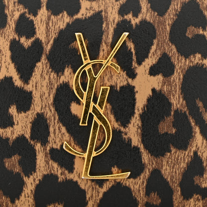Saint Laurent Calfskin Leopard Print Monogram 5 Fragments Zip Pouch Card Holder Toffee Manto Naturale 8 of 10