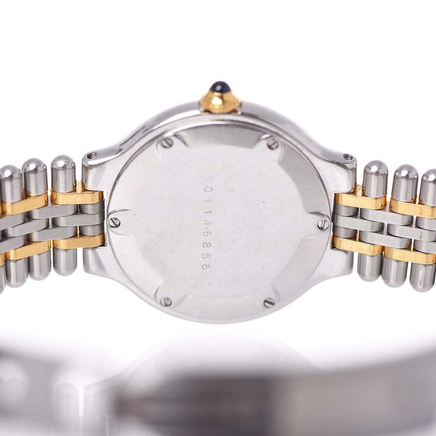 Stainless Steel 18K Yellow Gold 28mm Must De 21 Bullet Link Quartz Watch