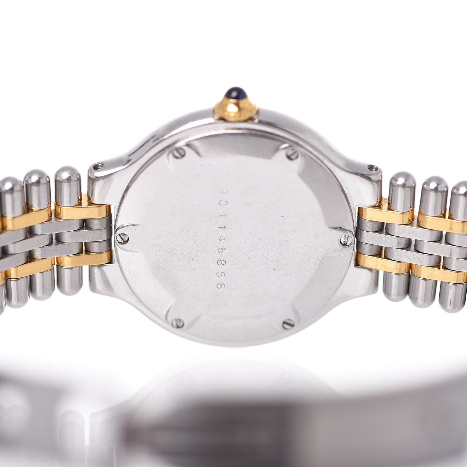 Cartier Stainless Steel 18K Yellow Gold 28mm Must De 21 Bullet Link Quartz Watch 6 of 10