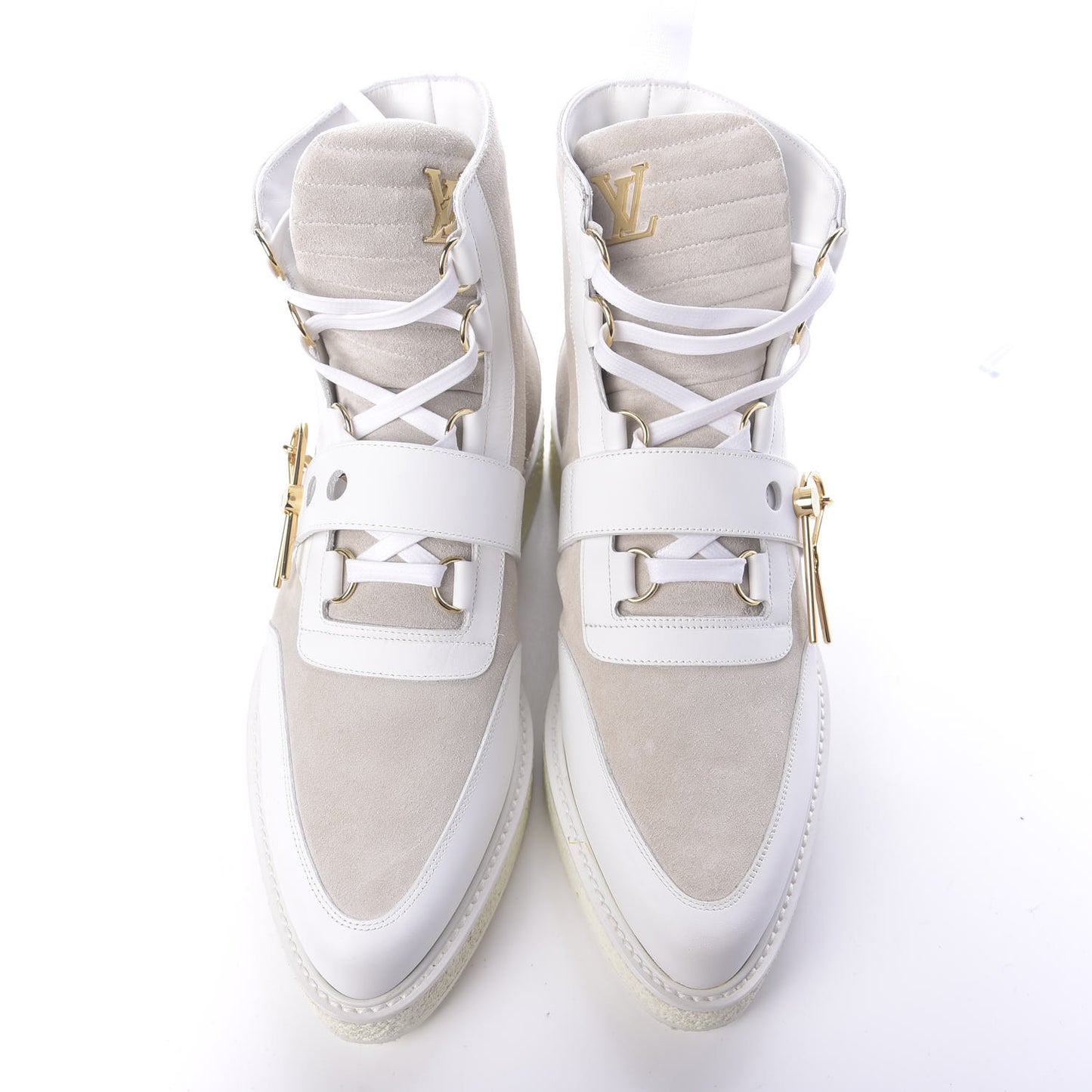 Calfskin Suede Mens Creeper Ankle Boots 9 White