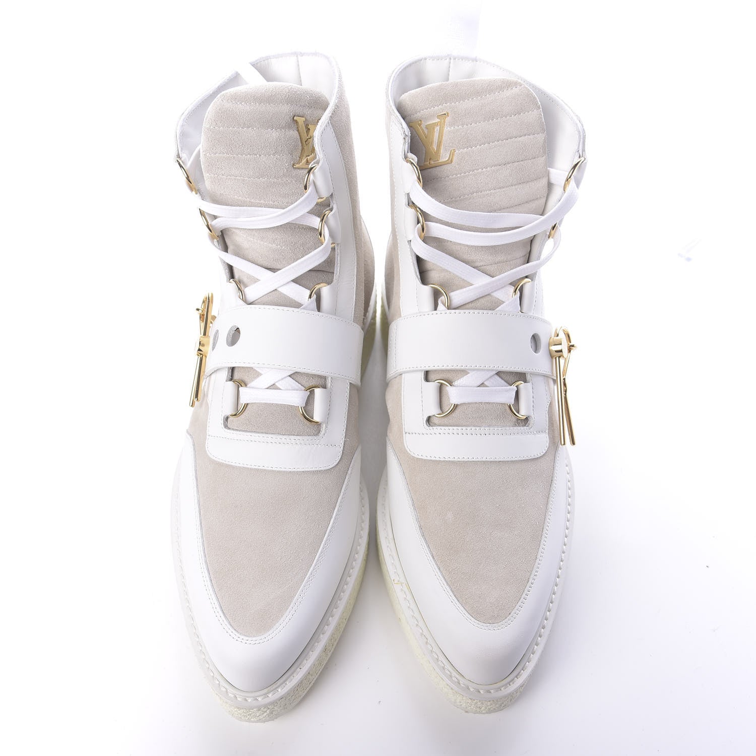 Louis Vuitton Calfskin Suede Mens Creeper Ankle Boots 9 White 6 of 9