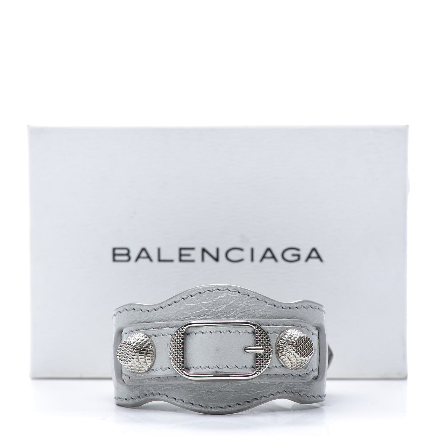 Agneau Arena Giant 12 Silver Hardware Bracelet Gris Glace