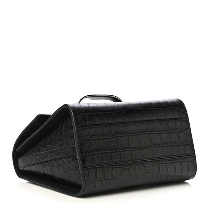 Alexander McQueen Calfskin Crocodile Embossed The Story Bag Black 3 of 8