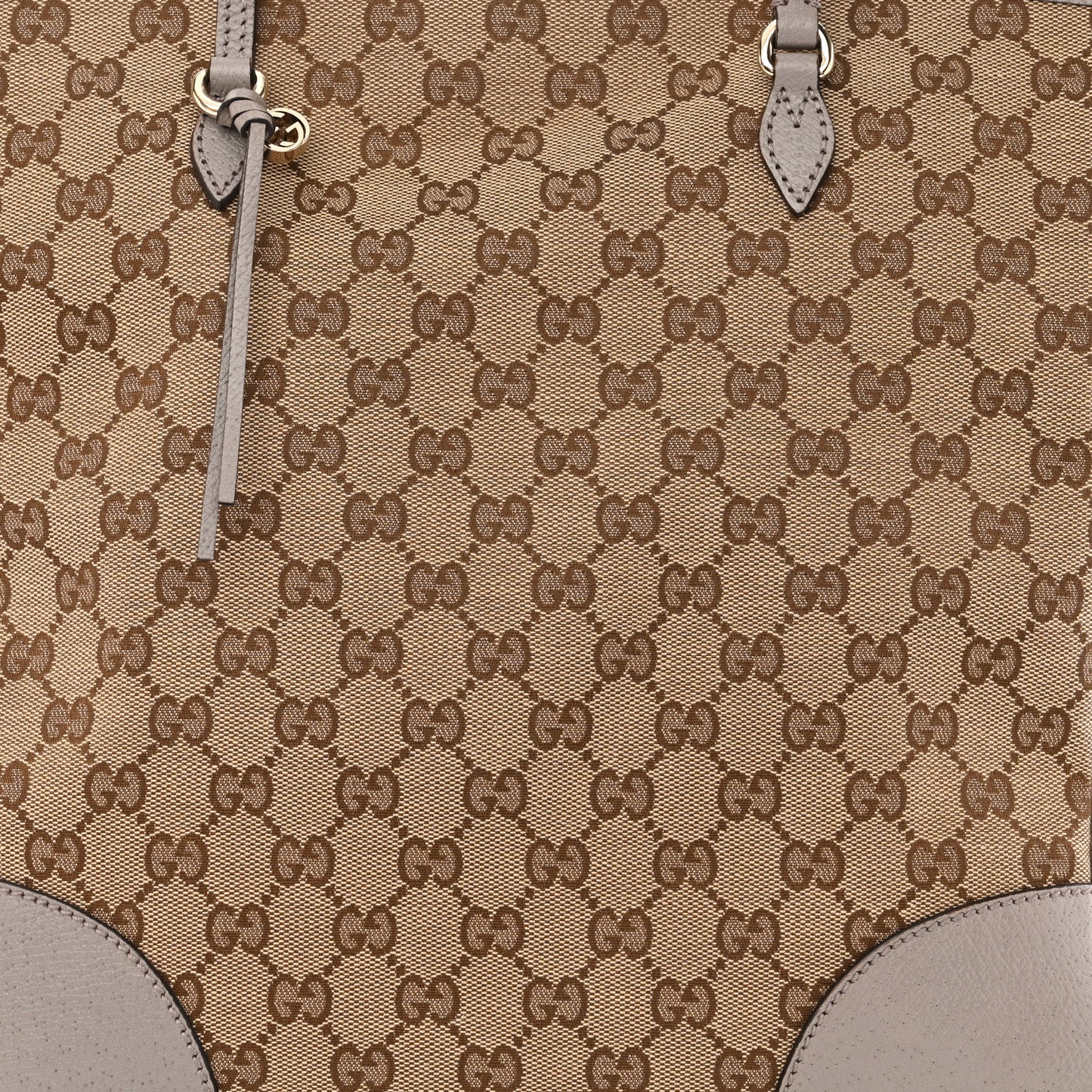 Monogram Medium Bree Zippered Tote Beige Grey