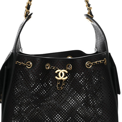 Chanel Perforated Calfskin Quilted Small Chanel 25 Handbag Black 8 of 11