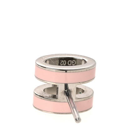 Hermes Palladium Lacquered Mini Pop H Earrings Rose Dragee 4 of 7