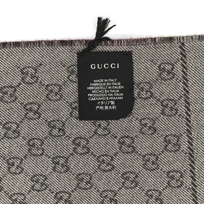 Gucci Wool GG Monogram Miniorophin Scarf Lacquer Pink 4 of 5