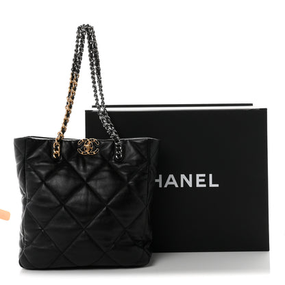 Chanel Lambskin Quilted Chanel 19 Shopping Bag Black 10 of 10