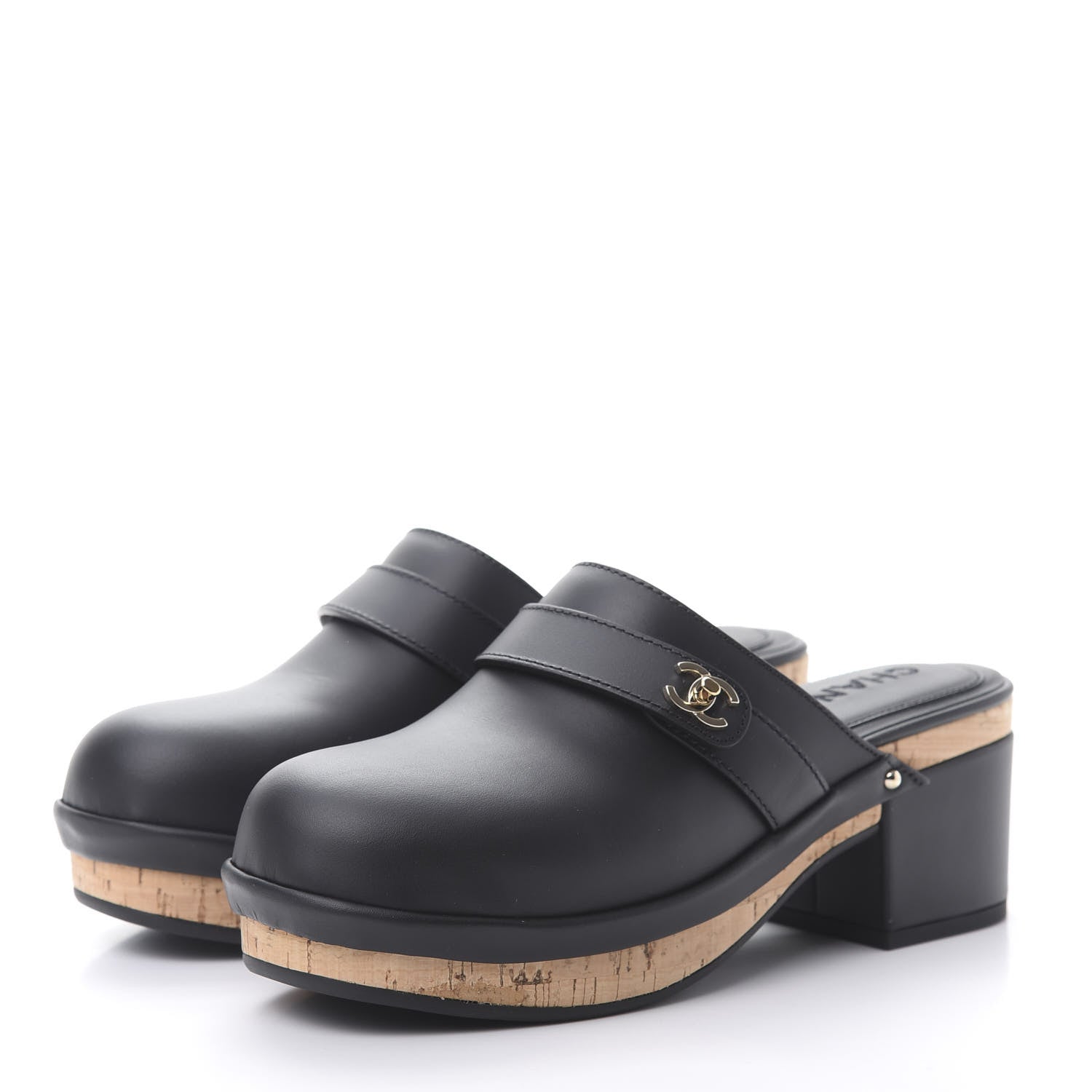 Chanel Calfskin CC Turn Lock Clogs 37 Black 3 of 10
