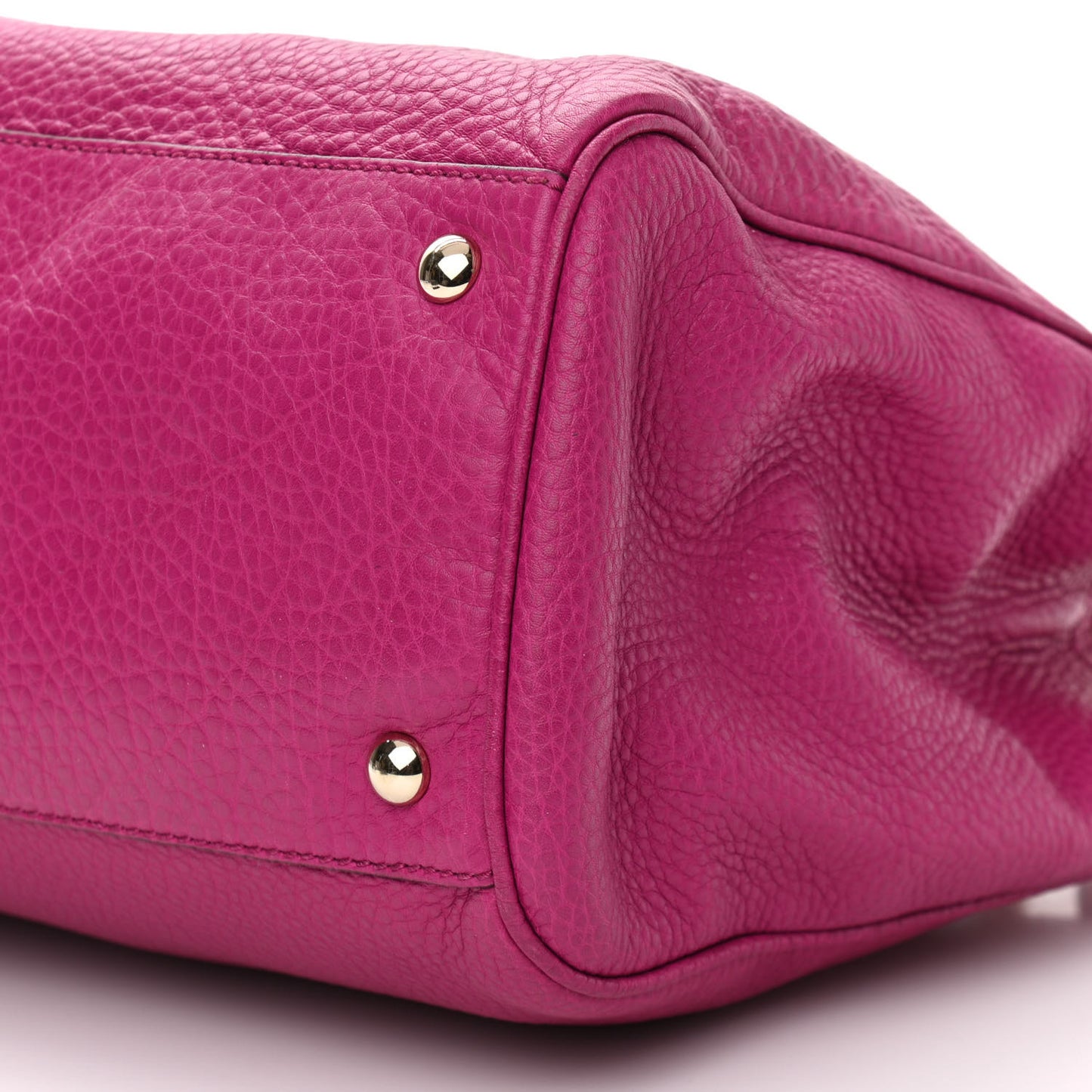 Pebbled Calfskin Medium Bamboo Shopper Tote Bright Bougainvillea