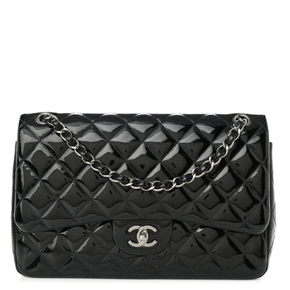Chanel Patent Quilted Jumbo Double Flap Black 1 of 10