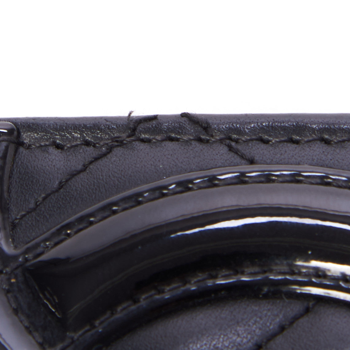 Calfskin Quilted Cambon Wallet On Chain WOC Black