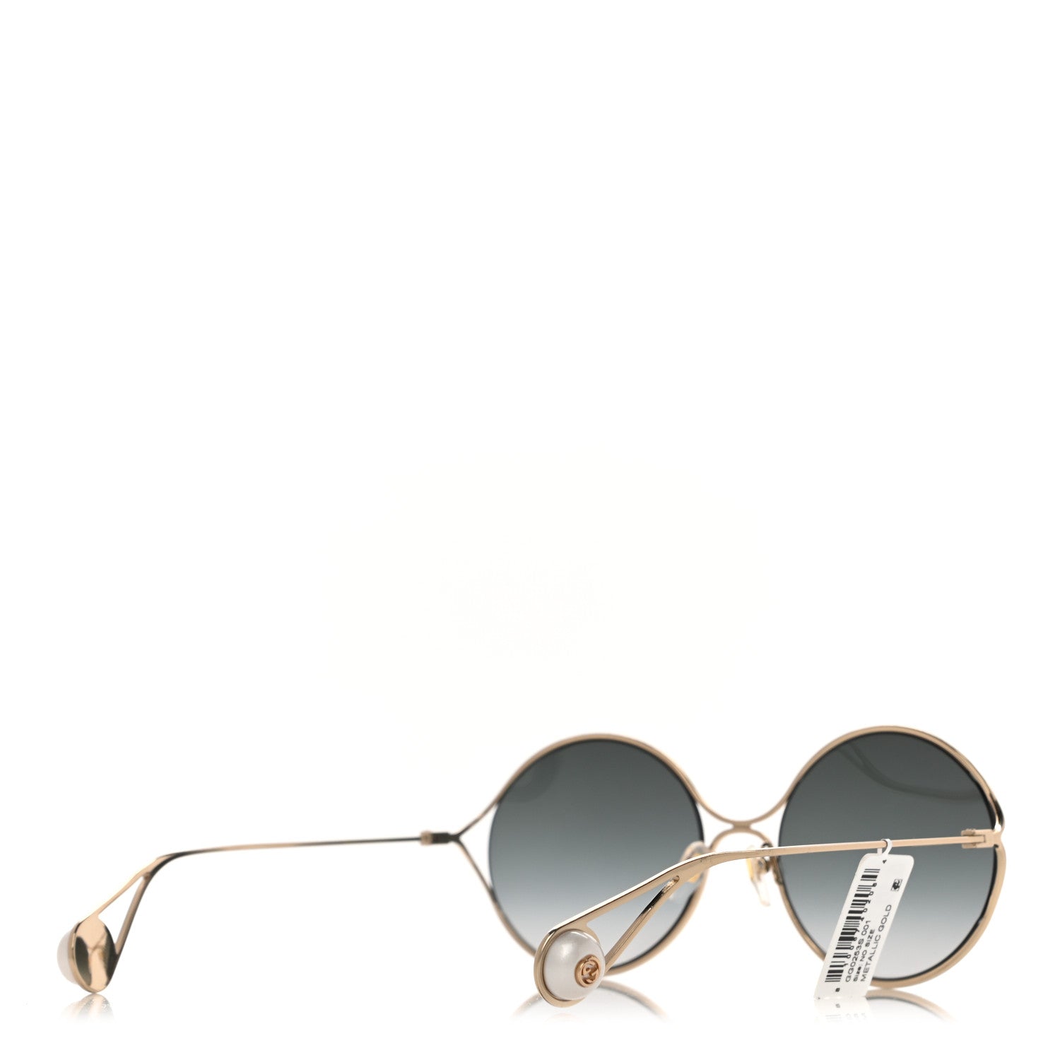 Gucci Round Pearl Tip Sunglasses GG0253S Gold 4 of 8