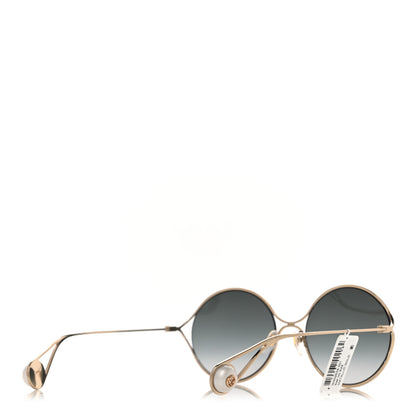 Gucci Round Pearl Tip Sunglasses GG0253S Gold 4 of 8