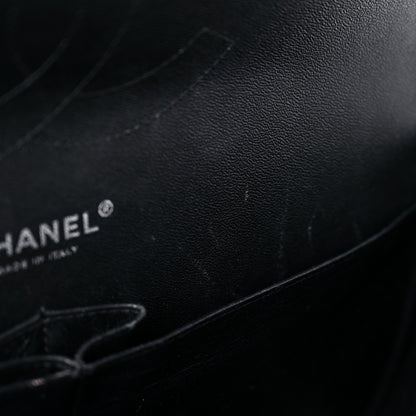Chanel Patent Chevron Quilted Jumbo Double Flap Black 13 of 18