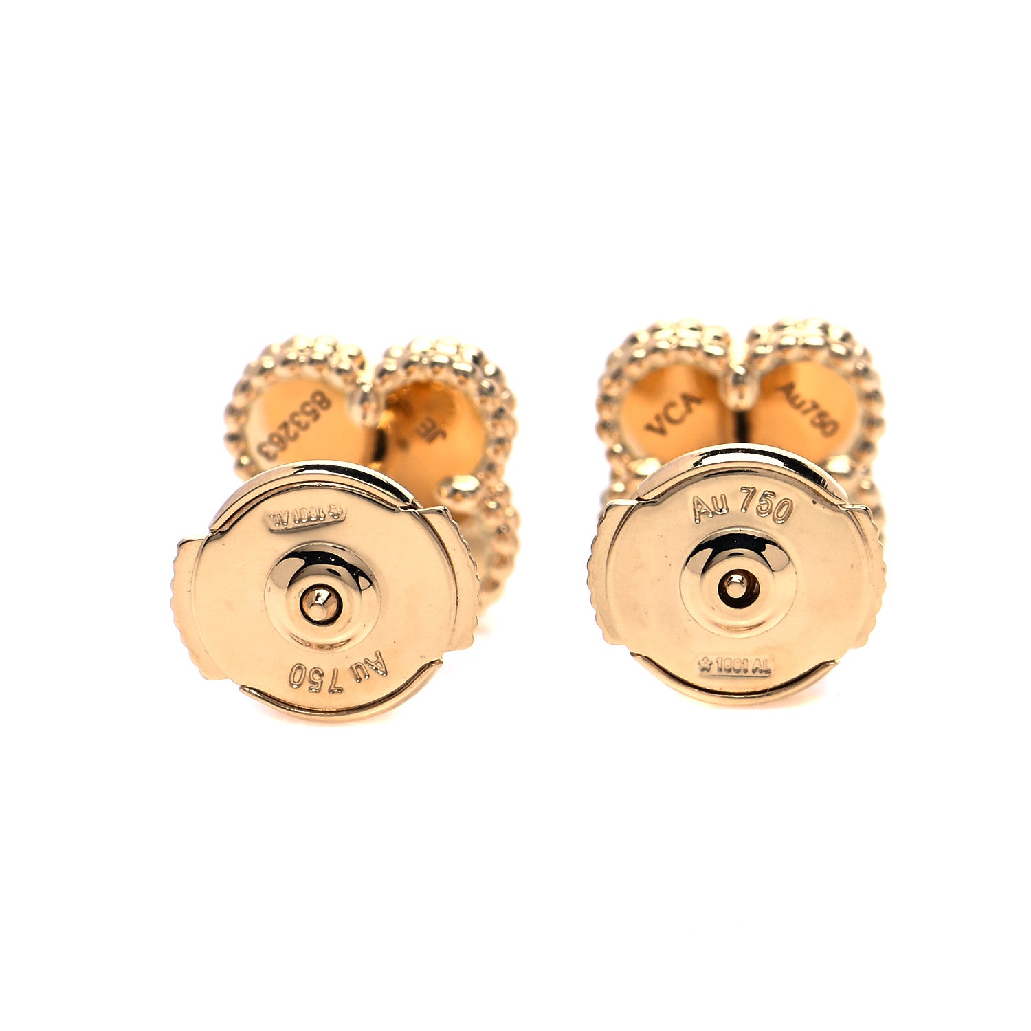 Van Cleef & Arpels 18K Yellow Gold Black Onyx Sweet Alhambra Earrings 3 of 7