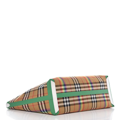 Burberry Vintage Rainbow Check Large The Giant Reversible Tote Antique Yellow 6 of 13