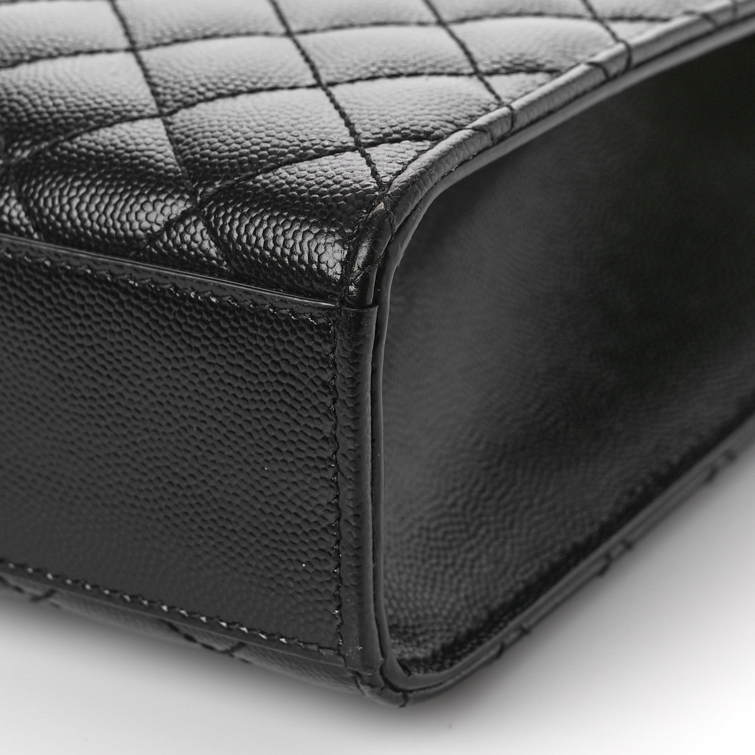 Saint Laurent Grain De Poudre Textured Mixed Matelasse Large Triquilt Monogram Satchel Black 9 of 11
