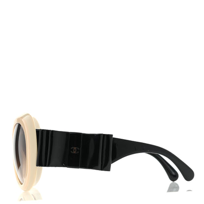 Chanel Acetate Patent CC Bow Sunglasses 5282-Q Beige Black 3 of 8