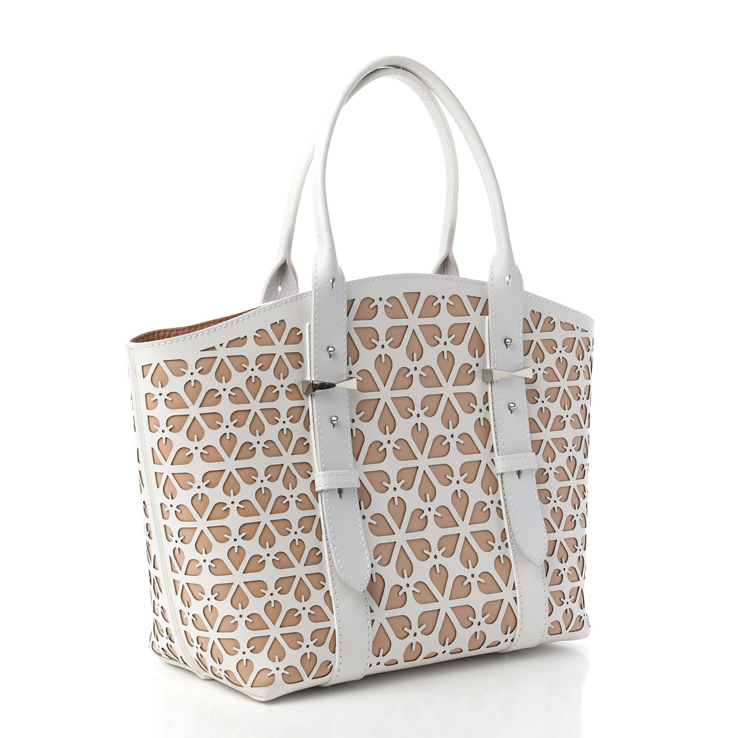 Alexander McQueen Laser Cut Calfskin Medium Legend Tote Nude 3 of 11