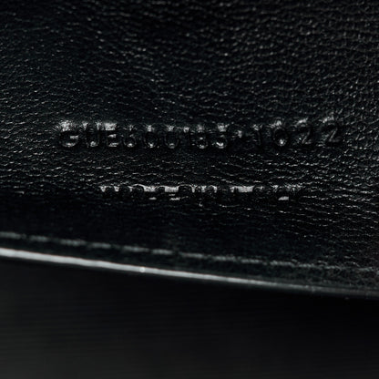 Saint Laurent Grain De Poudre Textured Mixed Matelasse Triquilt Medium Monogram Monochrome Satchel Black 8 of 15