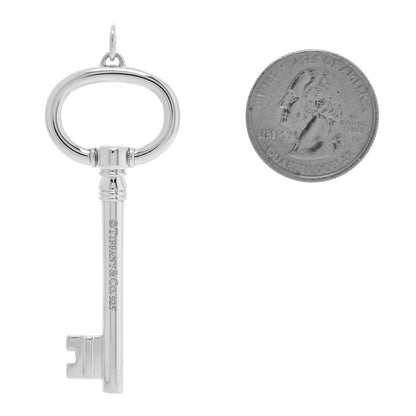 Tiffany Sterling Silver Large Oval Key Pendant 2 of 3