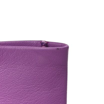 Chanel Lambskin CC Fingerless Gloves 7.5 Purple 8 of 9