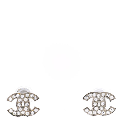 Chanel Crystal CC Earrings Silver 1 of 7