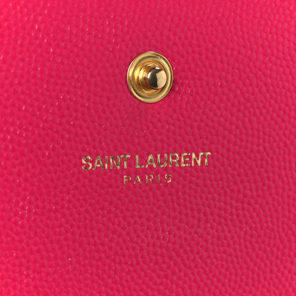 Saint Laurent Grain De Poudre Monogram Chain Wallet Bubblegum Bubblegum 6 of 9