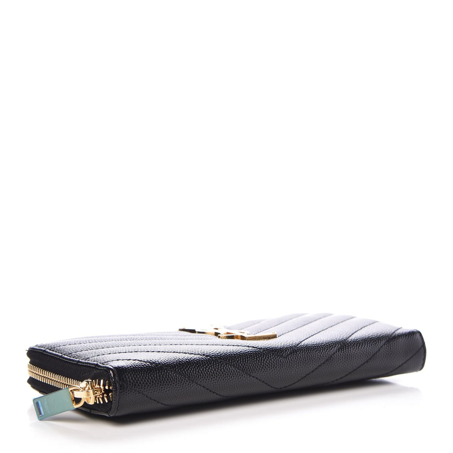 Grain De Poudre Matelasse Chevron Monogram Zip Around Wallet Black