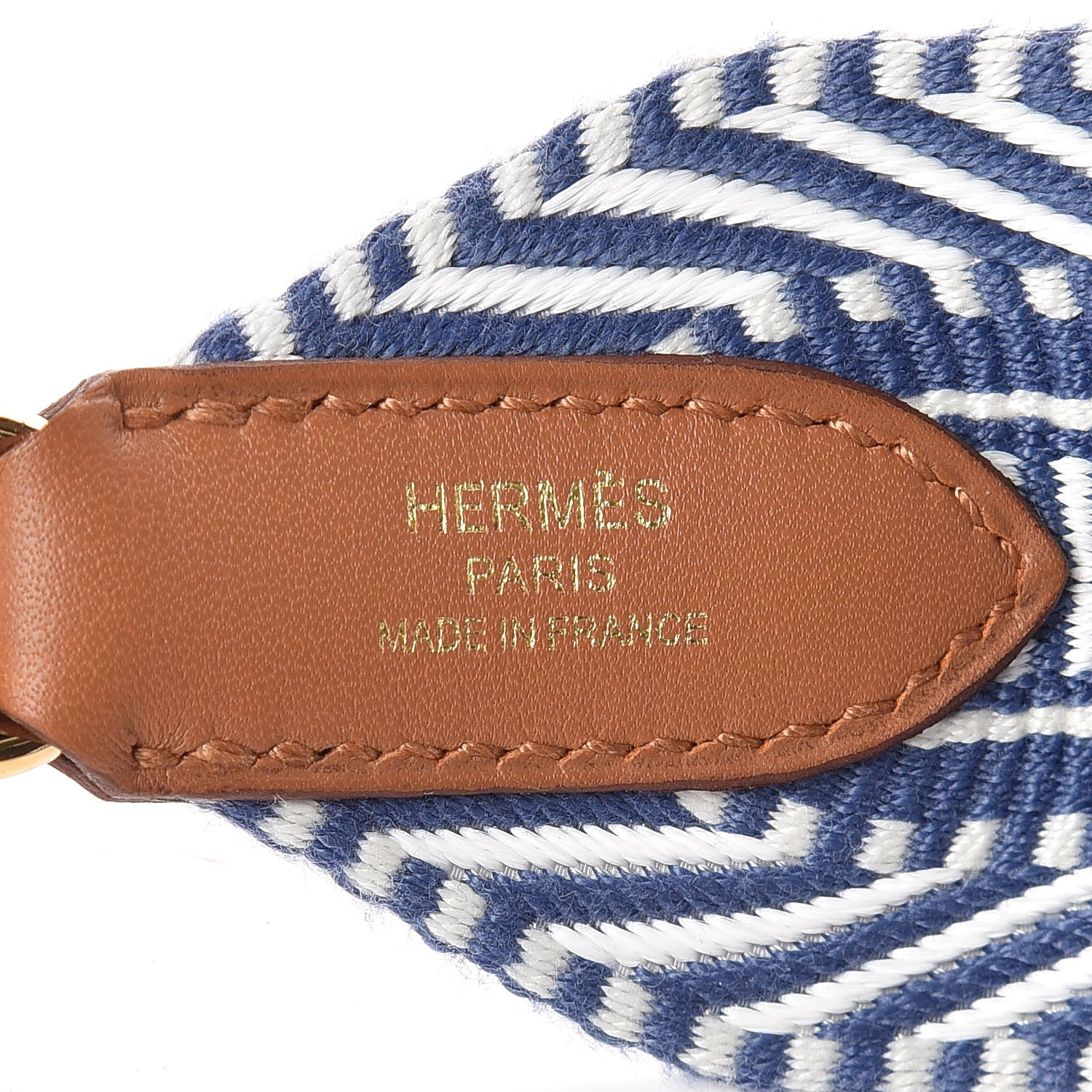 Hermes Toile Swift 50mm Sangle Cavale Shoulder Strap Ecru Bleu Brighton Gold 4 of 6