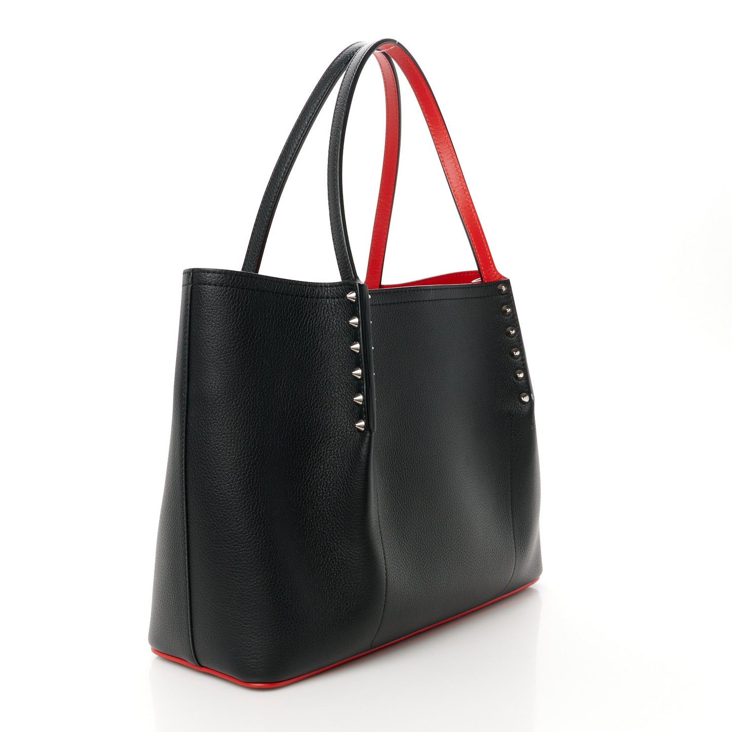 Calfskin Spiked Small Cabarock Shopper Tote Black