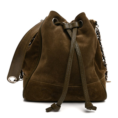 Chanel Suede Drawstring Bucket Bag Khaki 1 of 12