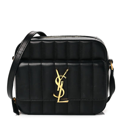 Saint Laurent Lambskin Matelasse Monogram Vicky Camera Bag Black 1 of 5