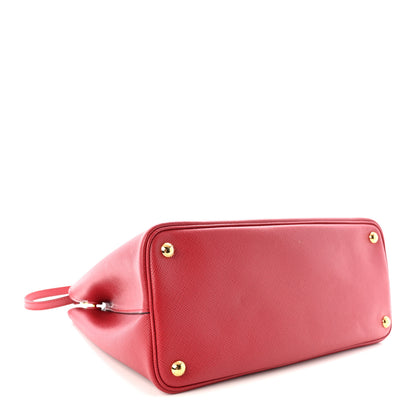 Prada Saffiano Cuir Medium Double Bag Fuoco 4 of 9