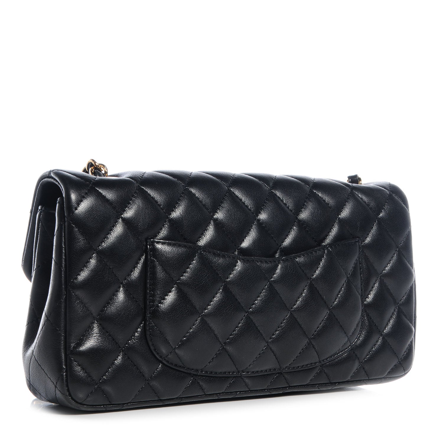 Chanel Lambskin Quilted East West Flap Black 3 of 8