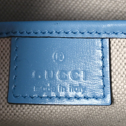 Gucci Boarded Dyana Lux Calfskin Web Small Bamboo 1947 Top Handle Bag Blue 7 of 9