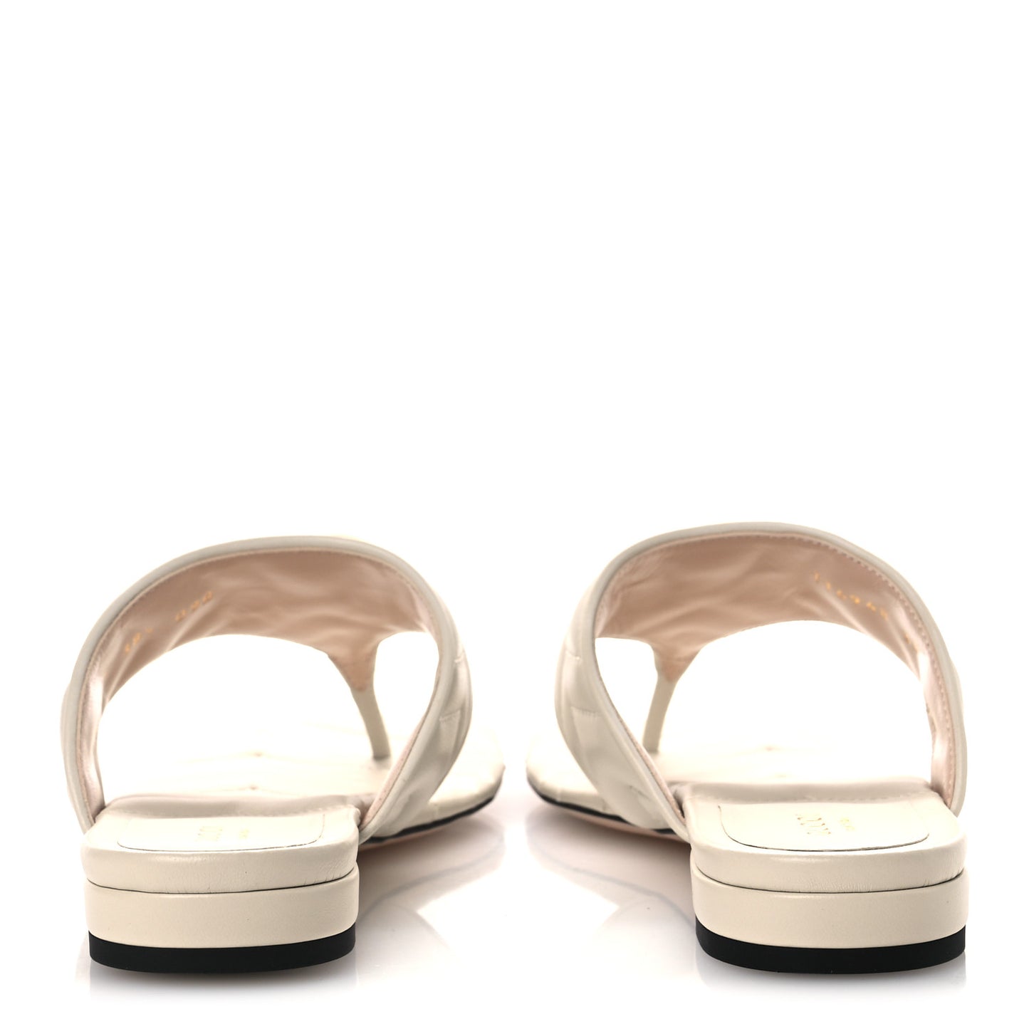 Nappa Charlotte Double G Marmont Thong Sandals 38.5 Mystic White