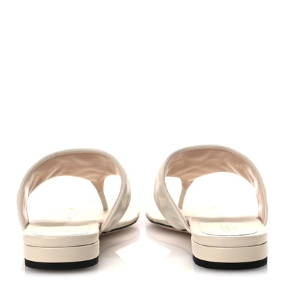 Gucci Nappa Charlotte Double G Marmont Thong Sandals 38.5 Mystic White 6 of 11