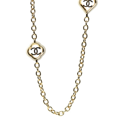 Chanel Crystal CC Chain Long Necklace Gold 1 of 5