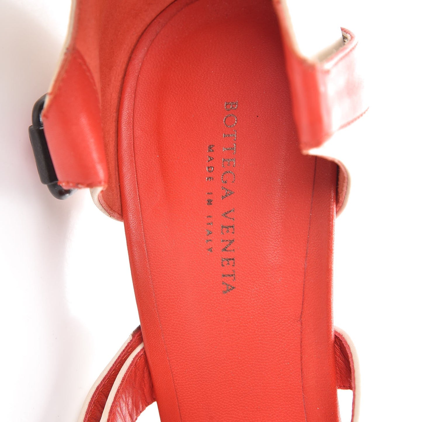 Calfskin Double Buckle Sandals 38.5 Stucco Fire