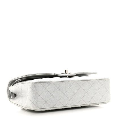 Chanel Glittered Metallic Caviar Quilted Medium Double Flap Silver 4 of 11