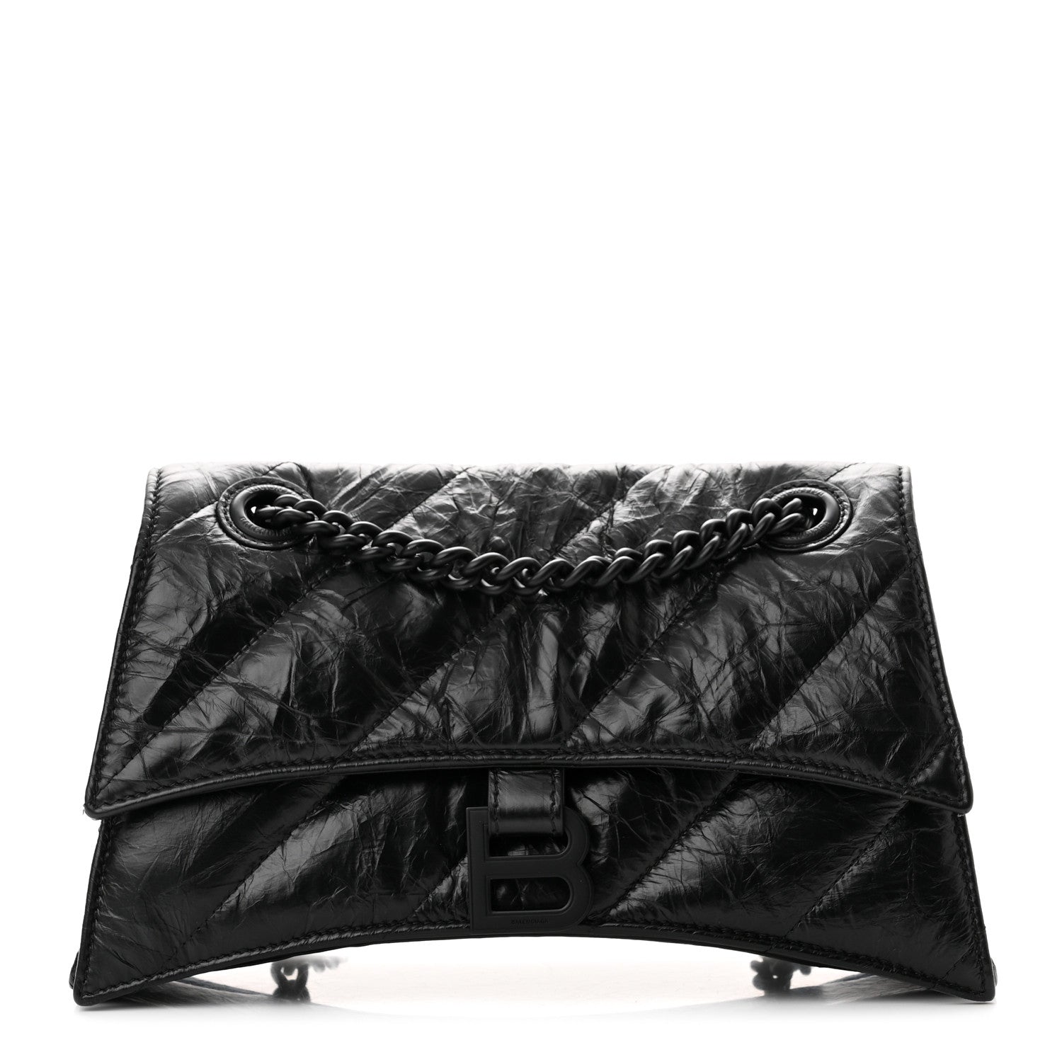 Balenciaga Crushed Calfskin Quilted Matte Black Hardware Small Crush Chain Bag Black 1 of 9