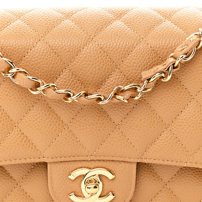 Chanel Caviar Quilted Medium Double Flap Beige 8 of 14