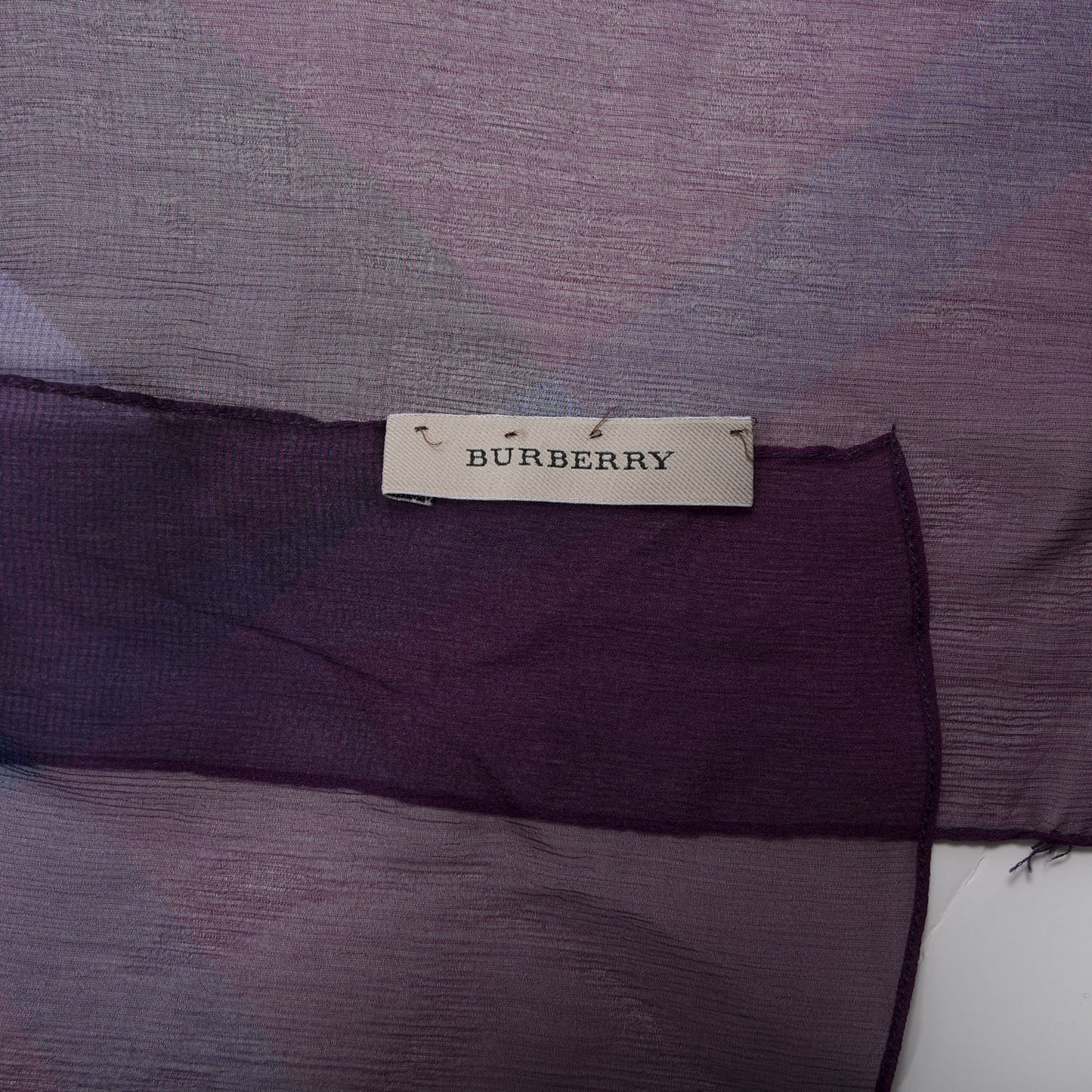 Silk Giant Check Scarf Purple