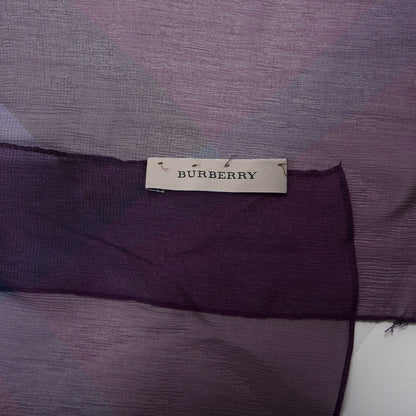 Burberry Silk Giant Check Scarf Purple 3 of 3