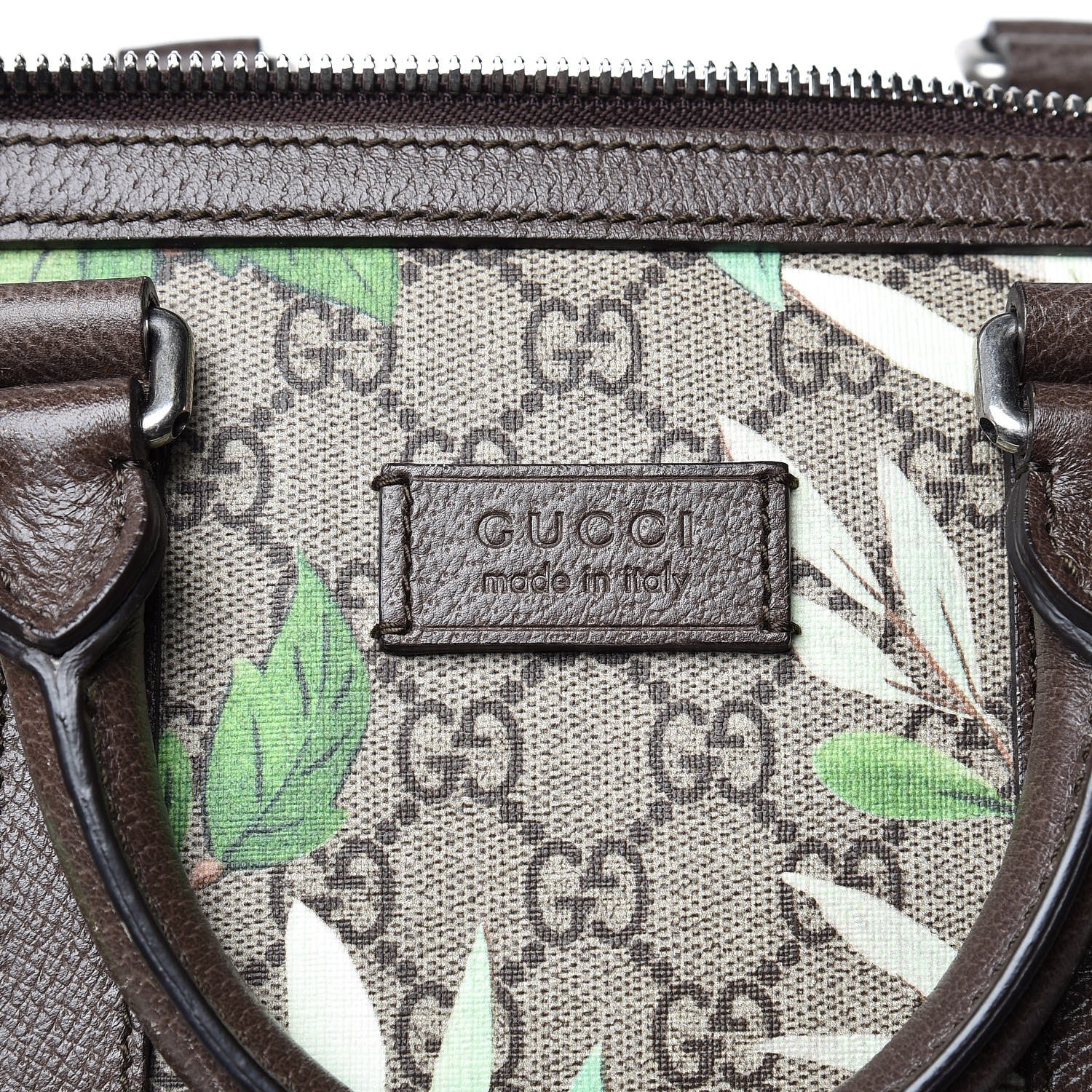 Gucci GG Supreme Monogram Tian Web Medium Duffle Beige Multicolor New Acero 6 of 9